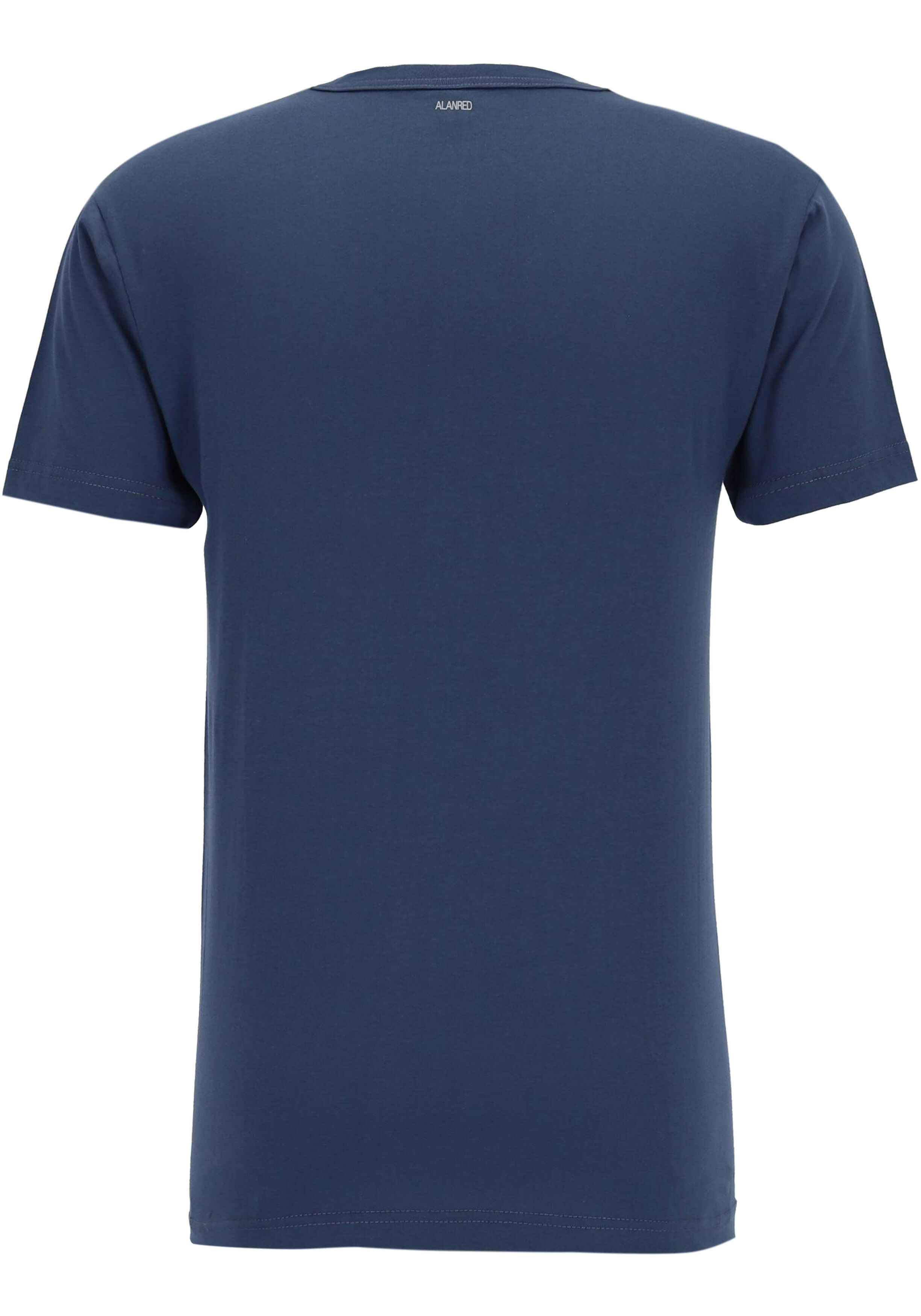 ALAN RED T-shirts Virginia (2-pack), O-hals, wit en denim blauw